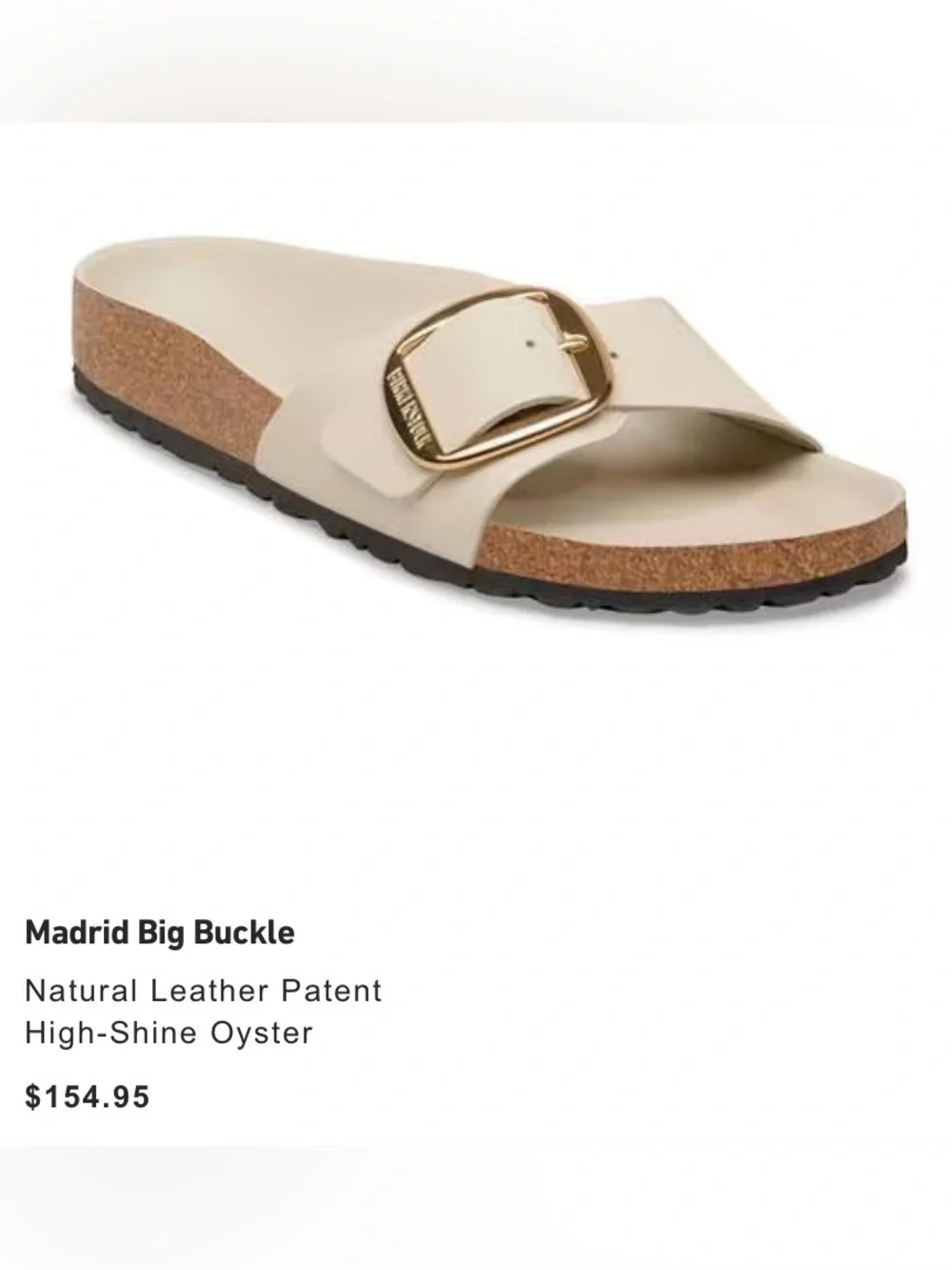 Birkenstock Madrid Big Buckle High Shine Oyster, Leather
